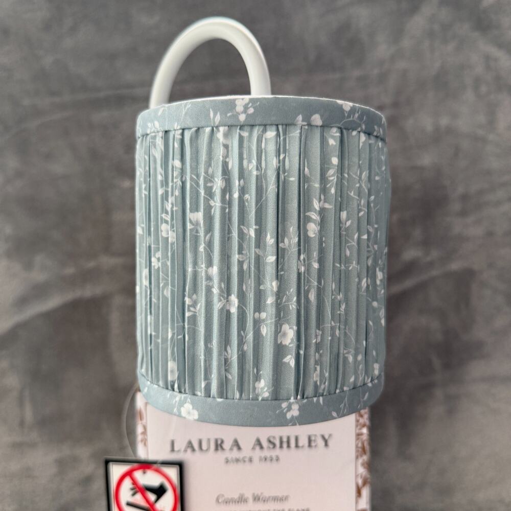 Laura Ashley Candle Warmer Lamp Floral Pleated Shade Wood Base Timer Dimmable - Picture 2 of 16